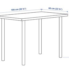 【無料出品】IKEA LINNMON リンモン / ADILS オディリス テーブル, ホワイト, の画像