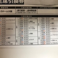 1枚のオリックスバッファローズ野球観戦➕ご飲食、お買い物券の画像