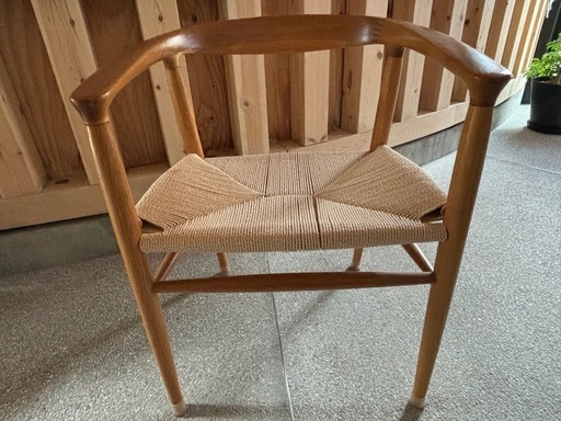 無印良品　オーク材ペーパーコード アームチェア