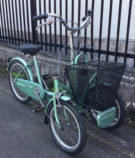 ＜整備済・美品＞ブリヂストン・ミンナ三輪自転車・前二輪で安定です♪グリーン