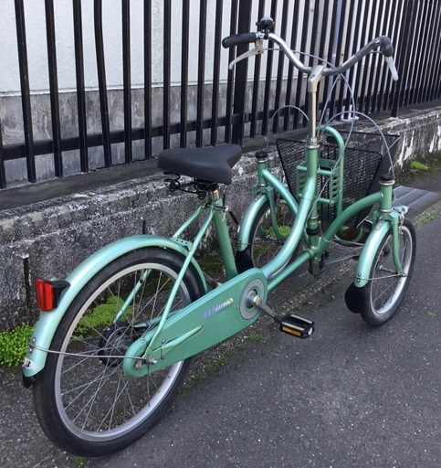 ＜整備済・美品＞ブリヂストン・ミンナ三輪自転車・前二輪で安定です♪グリーン