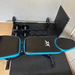 福岡市内 引取り限定]インクラインベンチ ダンベル バーベル セット売り