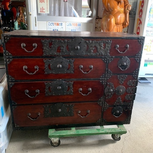 仙台箪笥　箪笥　和家具 時代箪笥 古家具 和タンス アンティーク レトロ 和箪笥 整理箪笥 店舗什器 仙台箪笥 オリジナル　裏カットなし　鍵付き　骨董　古物
