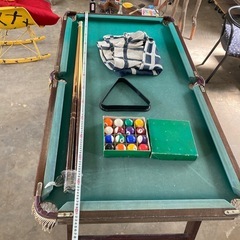 ビリヤードセット 台 キュー ボール カバー付きの画像