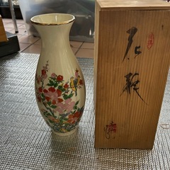 仙木 花瓶 経年 レトロ 花器 《梅 牡丹 鳥》 陶器 壺 陶磁