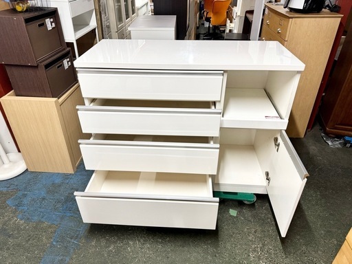 ?激安‼️ホワイトキッチンボードレンジボード家具収納幅120cm?A0083