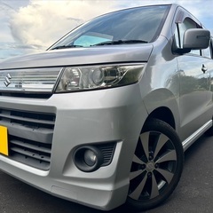 低走行8万キロ台☆月々8千円〜分割払い可‼️ 車検2年付き！【名義変更代込み】☆スズキ ワゴンRスティングレーT☆ターボ搭載エンジン☆パドルシフト☆HDDナビ付き☆走行中DVD見れます☆ETC付き☆プッシュスタート☆ドライブレコーダー付きのフル装備☆純正アルミ☆そのまま乗って帰れます！の画像