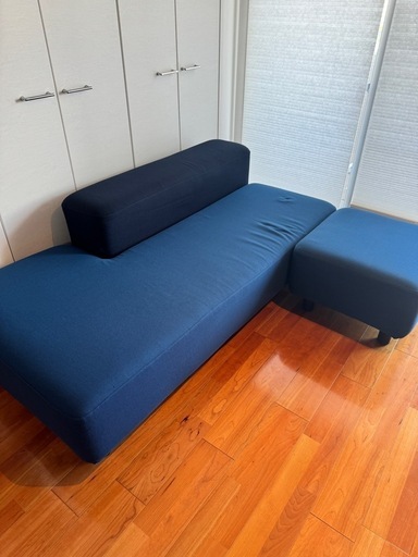 無印良品 ソファベンチ オットマン付 ネイビー