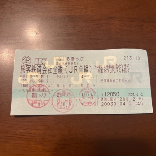 青春18きっぷ　2回分　切符