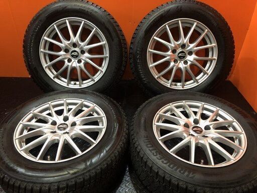 【BS BLIZZAK DM-V3 225/65R17】【MiD SCHNEIDER 17インチ 7J5HPCD114.3+48】19年製 バリ溝 エクストレイル CX-5/CX-8等　(KTN125)