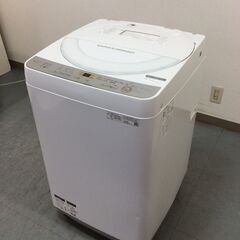 （3/6受渡済）JT9375【SHARP/シャープ 6.0㎏洗濯機】美品 2019年製 ES-GE6C 家電 洗濯 簡易乾燥付