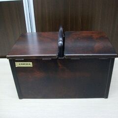 北海道民芸家具 ソーイングボックス 裁縫箱 木製 幅32x奥行18.5x高さ22.5