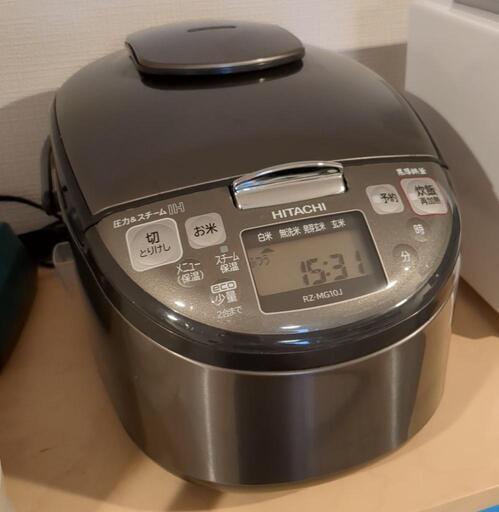 【取引確定済】HITACHI日立 IHジャー炊飯器 極上炊き 圧力＆スチーム RZ-MG10J-S [5.5合炊き]