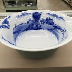 深川製磁 染付山水 青磁 鉢 未使用