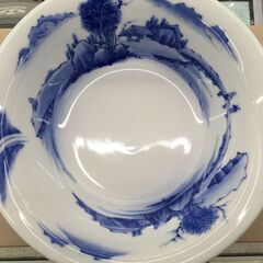 深川製磁 染付山水 青磁 鉢 未使用の画像