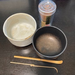 抹茶茶碗と茶杓と茶筅