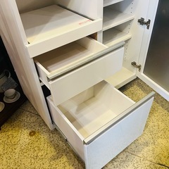 《売約済》【池上店】  レンジ台　レンジボード　レンジカウンター　カウンターボード　食器棚　白　ホワイト　キッチン　収納　キッチンボード　ニトリ　NITORIの画像