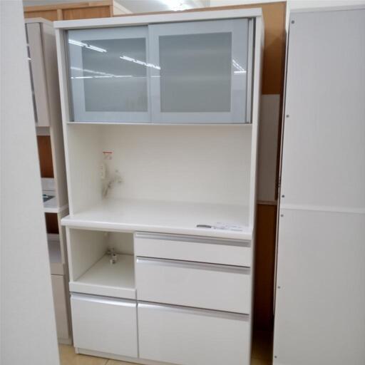 値下げしました★ジモティ割あり★ 松田家具 食器棚 白 W97.5×D48.5×H178.5 クリーニング済み OJ5407