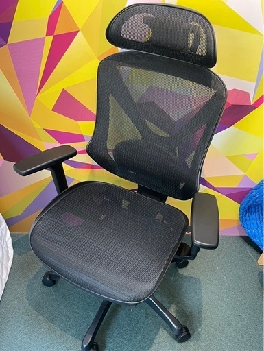 【中古】ニトリ　リクライニングワークチェア　フットレス付き