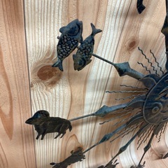 太陽と12星座 アンティーク オブジェ レリーフ 金属製 の画像