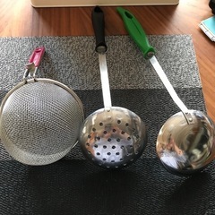 味噌漉し，お玉、穴あきお玉の画像