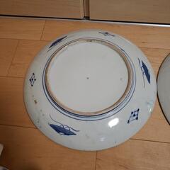 骨董　色絵大皿二枚セットの画像