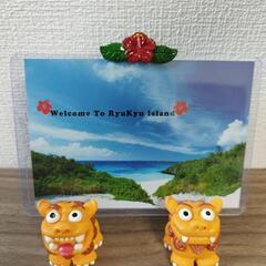 新品 沖縄シーサー写真立て 黄色
