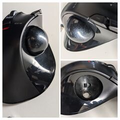 動作未確認・ジャンク☆エレコム M-XT4DRBK 無線トラックボール 左手用 EX-G ワイヤレストラックボールマウス ブラックの画像