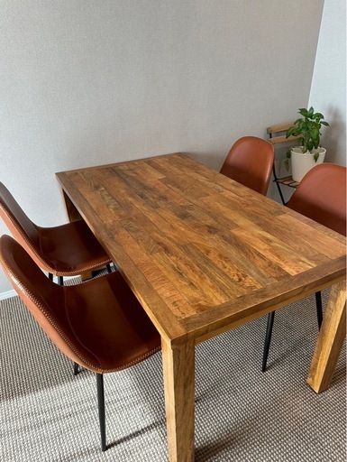 ダイニングテーブルセット5点 幅140cm 4人掛け   