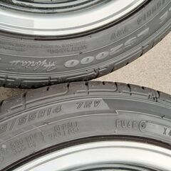 軽自動車 14インチ 人気【リム☆ピカ！】夏用【~90％ 富山】ムーヴ ミラ ワゴンR アルト 165/55R14 ジーノ ラパン エッセ 軽トラック エブリィ アトレー バモス ライフ プレオ サンバー 中古4本  の画像