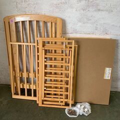 【ジモティ限定特価】 【KATOJI】 カトージ ベビーベッド ① 木製 N0335Gの画像