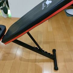 2x10キロ、1x15キロダンベル。トレーニングベンチの画像