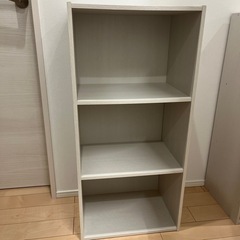 美品 3段カラーボックス ウッドホワイト②