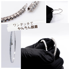 ワンタッチ シルバーブレスレット 17cmの画像