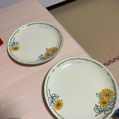 【未使用】ビンセントバンゴッホ　大皿&小皿 ゴッホのひまわり　VINCENT VAN GOGH の画像