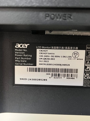 Acer モニター AlphaLine CB242Ybmirx 23.8インチ