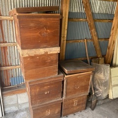 骨董　古民具　アンティーク　薬箱　サフラン　木箱　業務用　薬屋　...