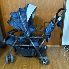 2人乗りベビーカー　カトージ　上の子用シート（手作り付き）　荷物ポケット未使用の画像