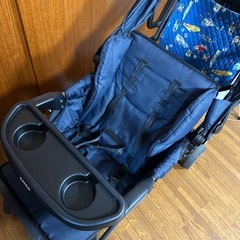 2人乗りベビーカー　カトージ　上の子用シート（手作り付き）　荷物ポケット未使用の画像