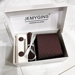 JEMYGINS メンズイージーケア洗えるネクタイ ピン、ポケットチーフの画像