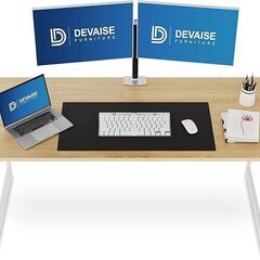 DEVAISE デスク 机 パソコンデスク pcデスク 幅140*奥行60cm モニターアーム対応の画像