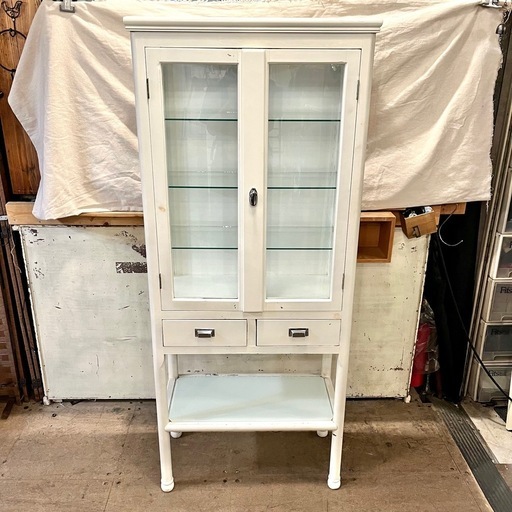 アンティーク ケビント 医療棚 キャビネット ガラスケース 食器棚 売約