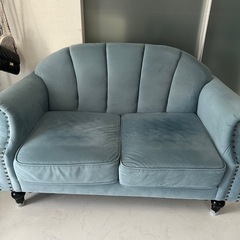
現地受取　ソファ　水色の画像
