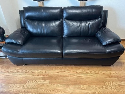 ソファ３人掛け本革+合皮