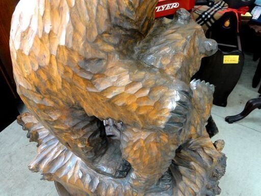 親子熊木彫り　北海道　アイヌ民藝品 Amazon.co.jp: 熊ボッコ 夫婦 親子 セット! 木彫り 熊木彫り