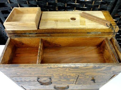 希少 裁縫箱 虎木目 欅 針箱 昭和レトロ ソーイングBOX 小物入れ 雑貨 小道具 裁縫道具 古民家 札幌市 中央区 南12条