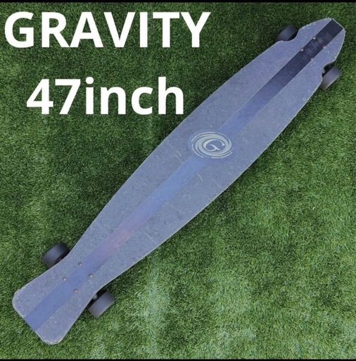 47インチ Gravity グラビティー ロング スケートボード 黒 ブラック サーフィン トレーニング ロンスケ スケボー 中古 コンプリート陸上