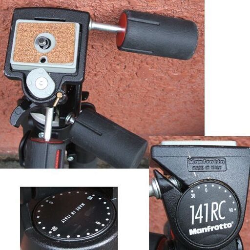 カメラ用品 マンフロット 344B 三脚+141RC 雲台セット ブラック 黒 収納ケース（ショルダーバッグ）付 HE15　☆ PayPay(ペイペイ)決済可能 ☆ 札幌市 豊平区 平岸 平岸店 カメラ用品 マンフロット 344B 三脚+141RC 雲台セット ブラック 黒