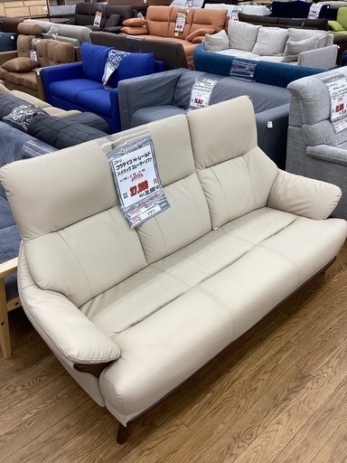 KH-14【新入荷　リサイクル品】コウテイ3 ハイバック3シーターソファ　ベージュ