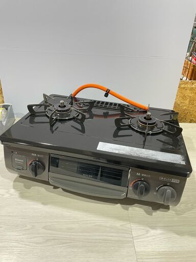 【Rinnai リンナイ】ガステーブル KG34NBKL 2019年 ブラック LPガス 左強火力 ２口ガスコンロ 安全装置 センサーコンロ